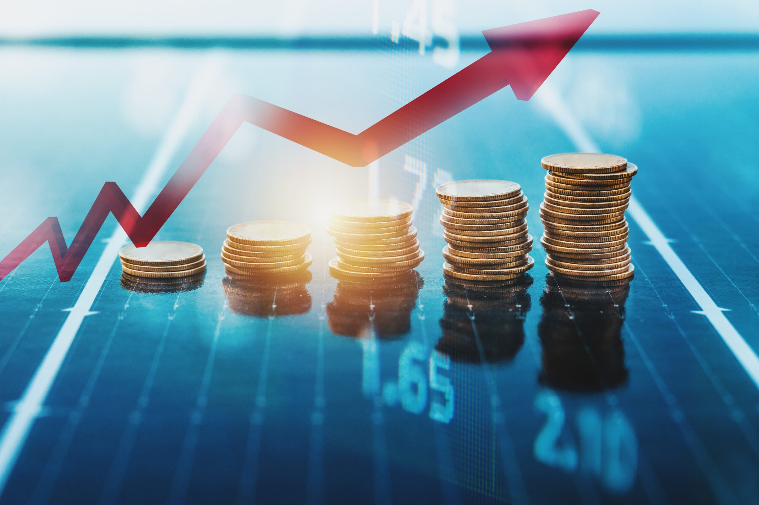 Money saved by using energy with solar panel on the roof